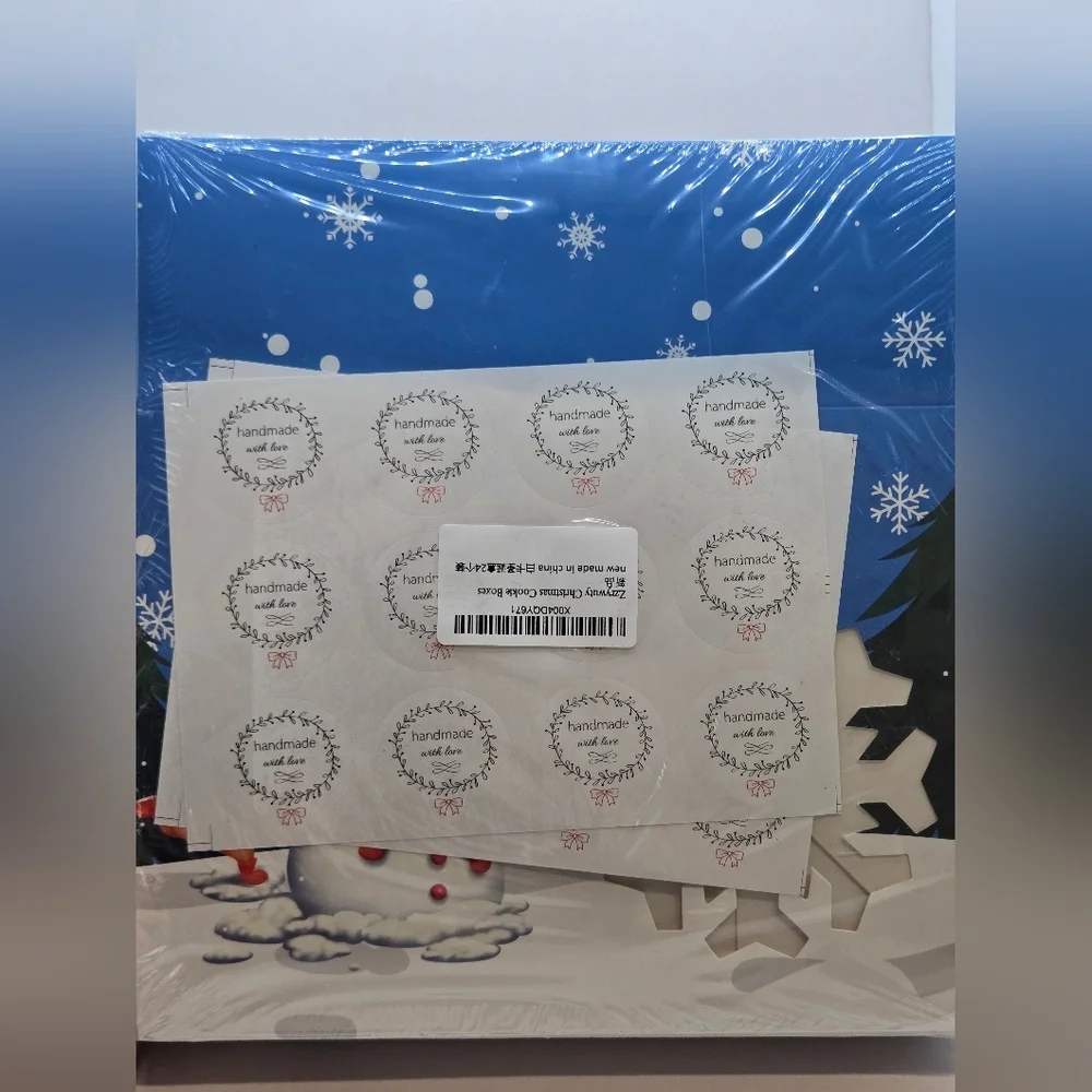 24PCS Christmas Cookie Boxes for Gift Giving,‎ with Window, for Mini Cake Pastry